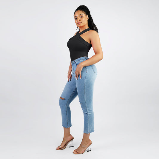 Shapewear-Body mit überkreuztem Neckholder