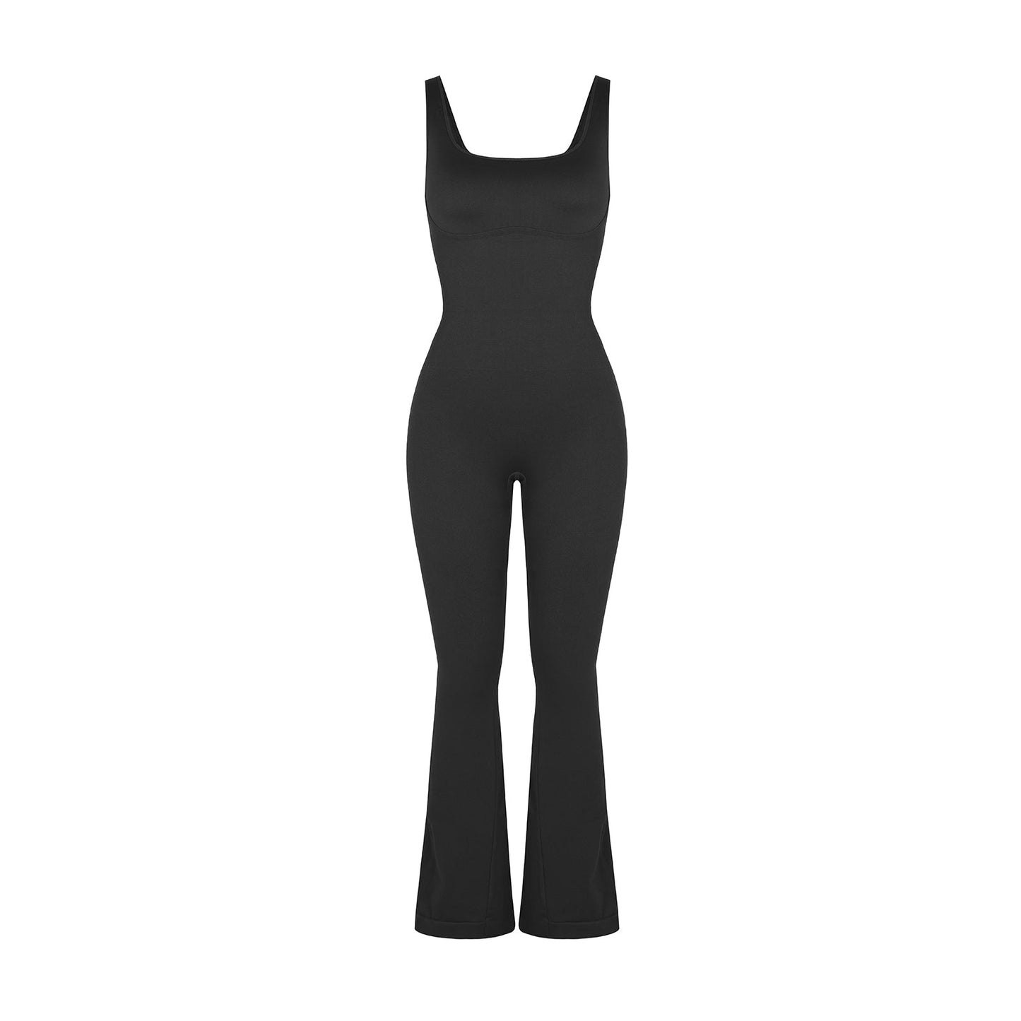 Square Neck U-Back Flared Jumpsuit