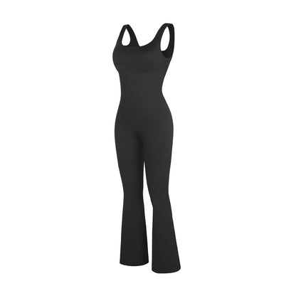 Square Neck U-Back Flared Jumpsuit