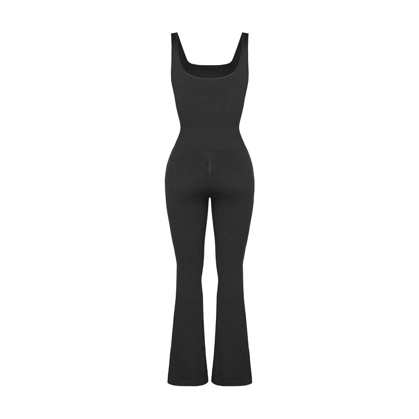 Square Neck U-Back Flared Jumpsuit