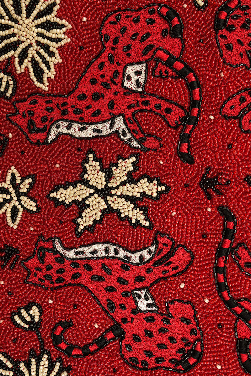 Leopard Scarf Beaded Book Tote
