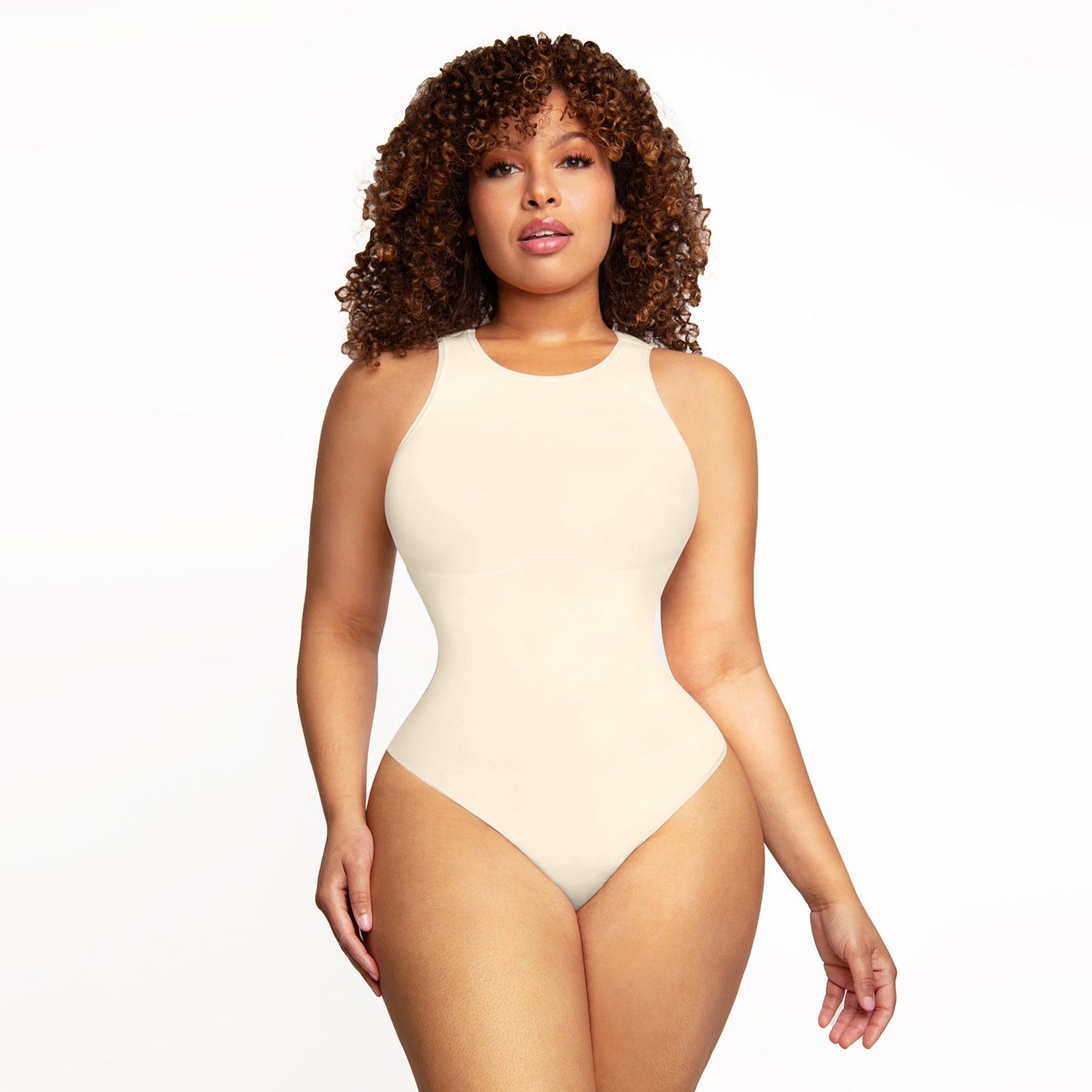 Round Neck Thong Bodysuit