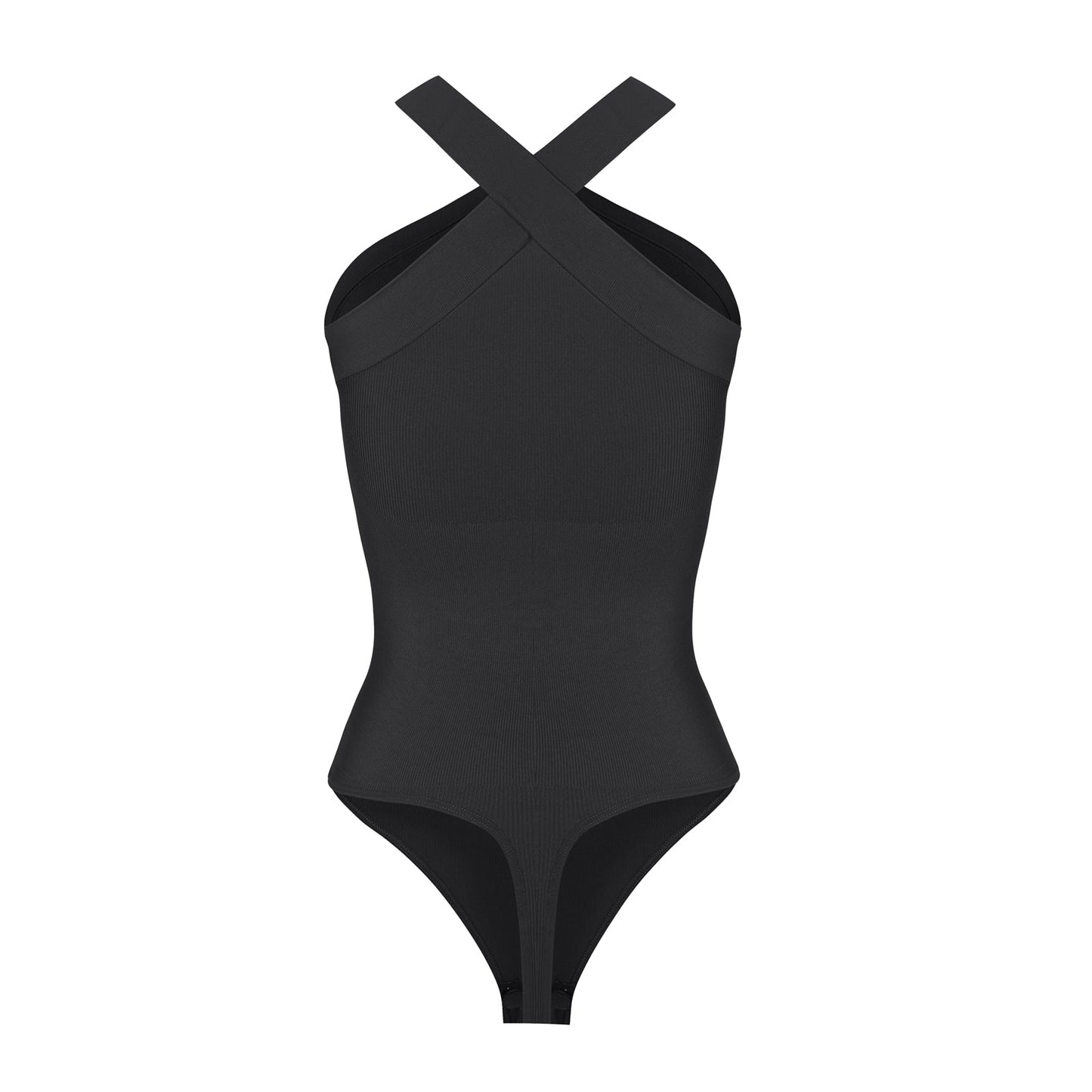 Crossover Halter Shapewear Bodysuit