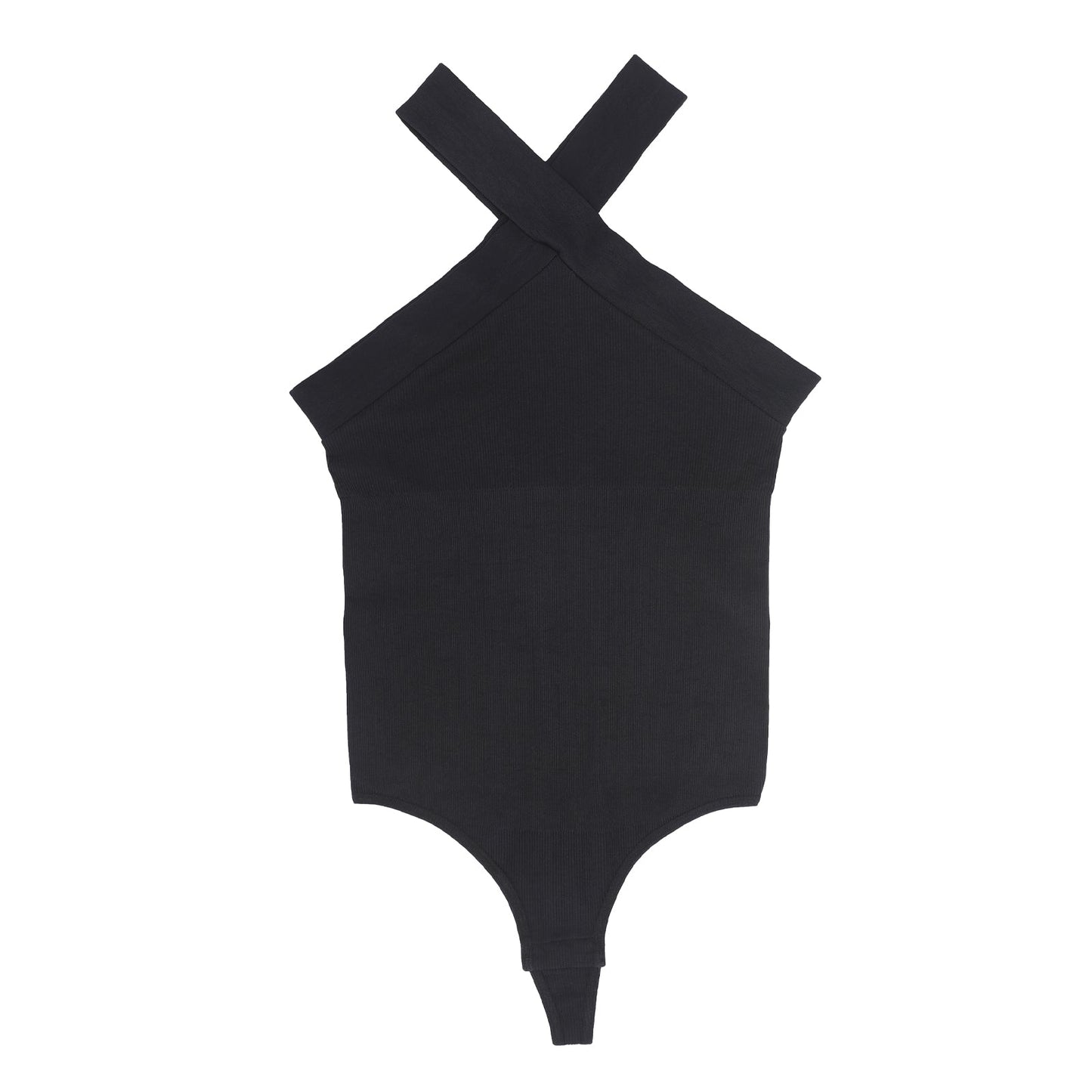 Crossover Halter Shapewear Bodysuit