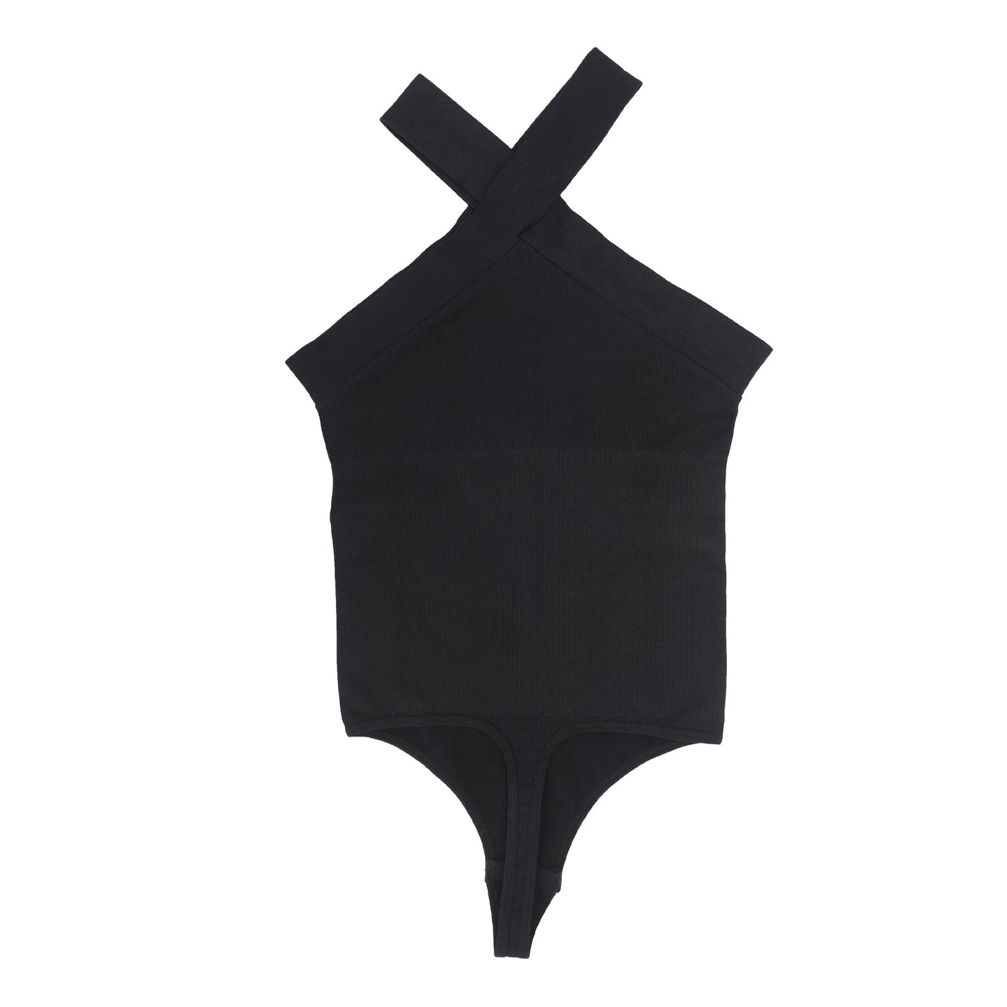 Crossover Halter Shapewear Bodysuit