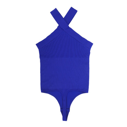 Crossover Halter Shapewear Bodysuit