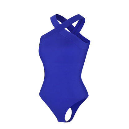 Crossover Halter Shapewear Bodysuit