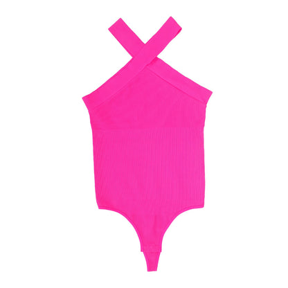 Crossover Halter Shapewear Bodysuit