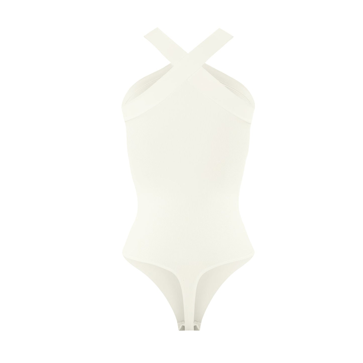 Crossover Halter Shapewear Bodysuit