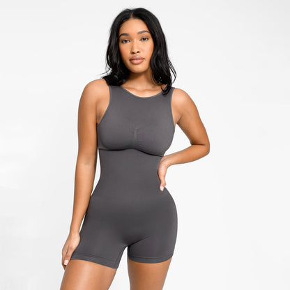 Round Neck Low Back Bodysuit