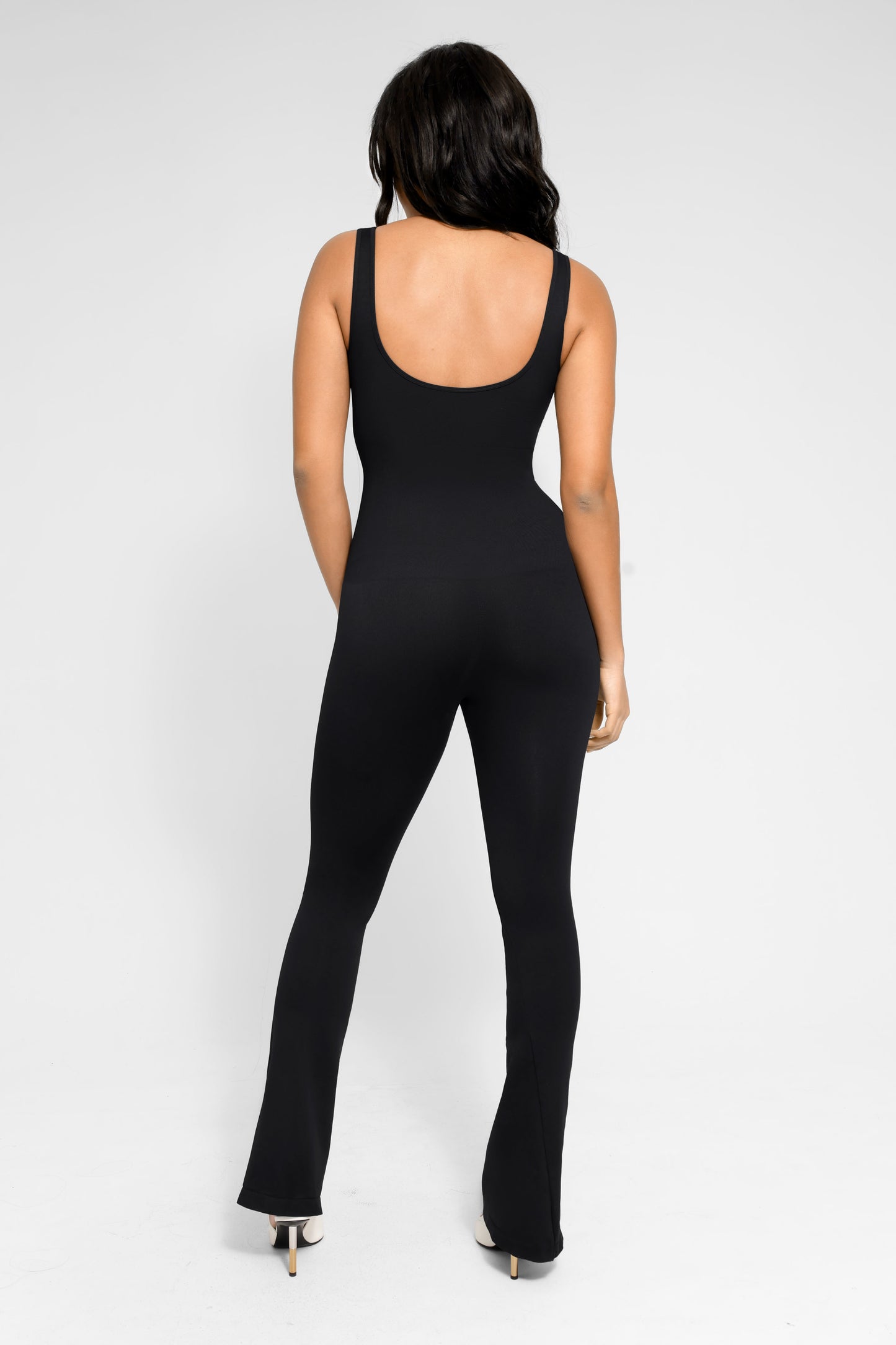 Square Neck U-Back Flared Jumpsuit