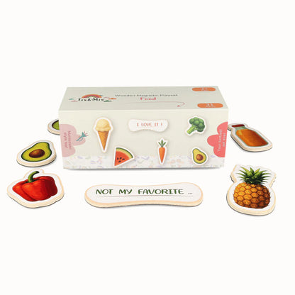 A product display of Tix&Mix magnetic food packaging box on a white background.