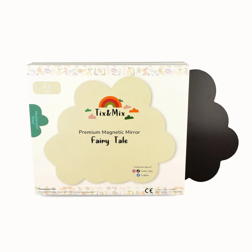 A packaging box of Tix&Mix premium magnetic mirror for kids and toddlers.