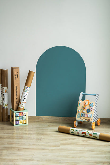A product photo of Tix&mix magnetic wall decal in cyan wave variation.