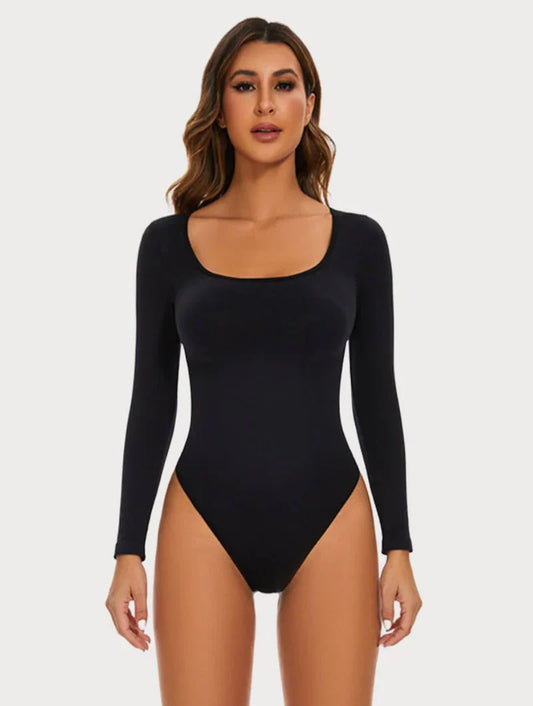 Seamless Long Sleeve Thong Bodysuit