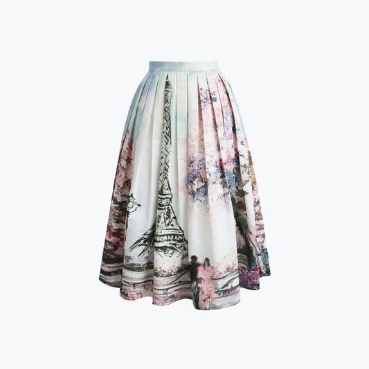 printed long skirt